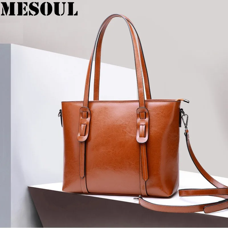 Женская Повседневная Сумка-тоут кожаные сумки женская сумка через плечо из