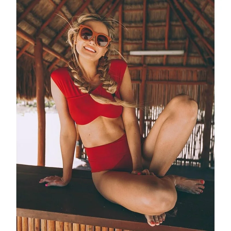 Bikinis 2019 Push Up Mujer High Waist Biquini Swimsuit Sexy Swimwear Women Tanga Bandeau Black Maillot De Bain Femme Badpak | Женская