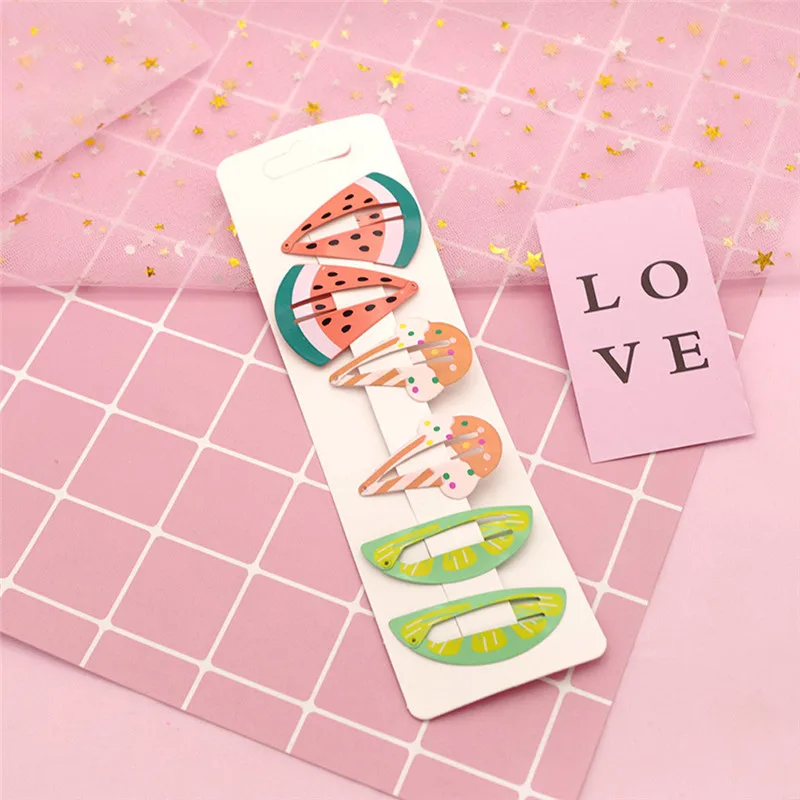 6 шт./пакет мультфильм заколки для волос яркая анти-скольжения оснастки головные