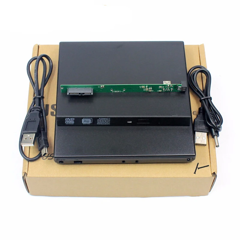 9,5 мм USB 2,0 SATA Внешний привод DVD CD DVD-Rom Чехол Коробка привода для ноутбука внешний портативный жесткий диск HDD корпус