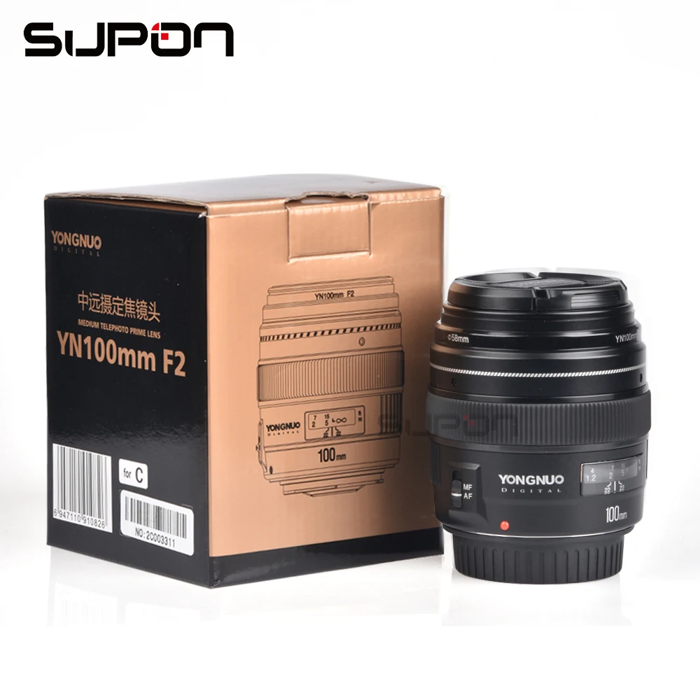 Новый Средний телеобъектив Yongnuo YN100mm F2 для Canon EOS Rebel Camera AF MF|prime lens|lens for canonlens canon eos |