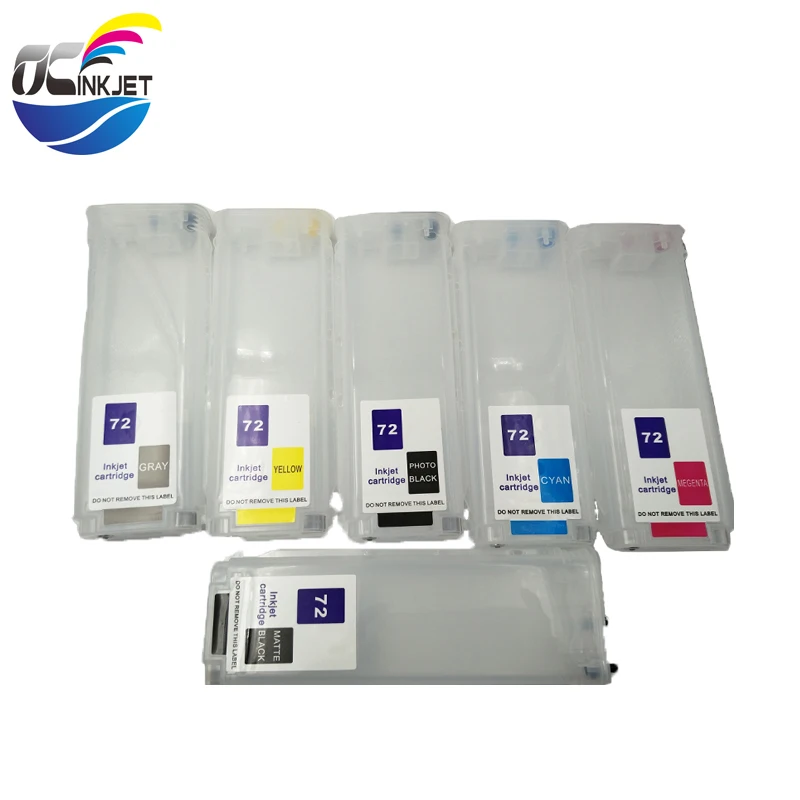 Картридж OCINKJET 280 мл пустые многоразовые чернила 6 цветов для HP 72 T610 T620 T795 T1100 T1120 T1200