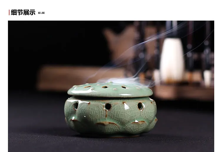 Керамическая курильница Longquan celadon в виде Будды стиле лотоса катушка для
