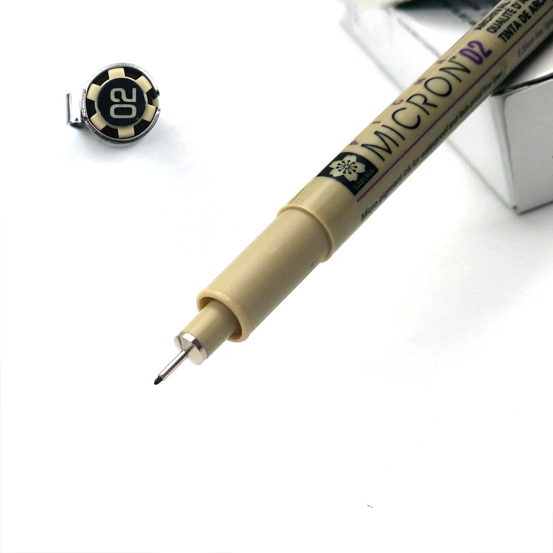 02 Sakura 12 размеров наконечников Micron Neelde ручка для рисования тонкие линии Черный Эскиз маркер ручка для дизайна кисть манга чертеж товары для рукоделия - Цвет: 02
