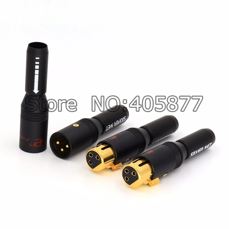 Hi End Gold Plated Соединительный Штепсель XLR Audio balance 3 Pin Plug Кабельный разъем
