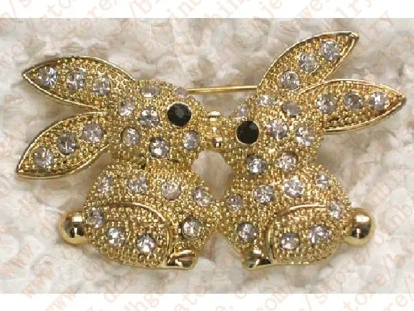 

Rhinestone Bunny Pin brooches C837 A2