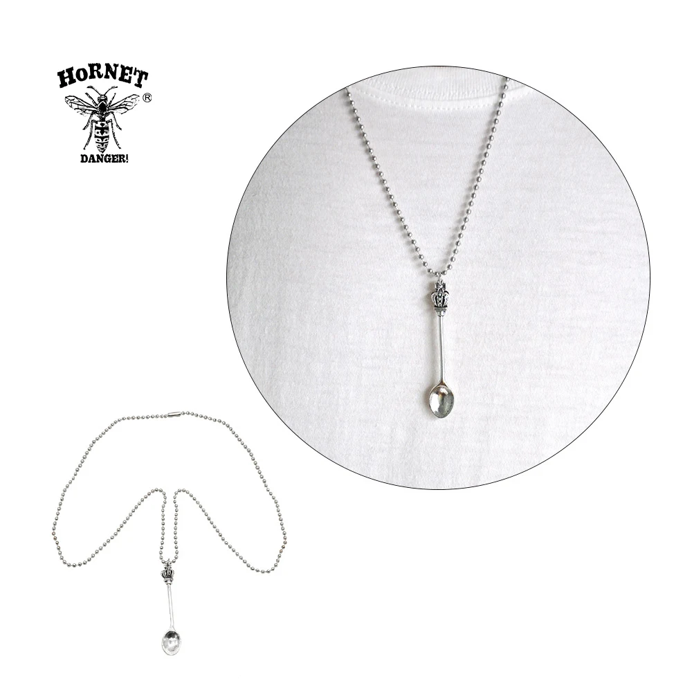 

HORNET Luxury Necklace Crown Metal Spoon Sniffer Snorter Powder Hoover Hooteer Snuff Tobacco Pipe Shovel Smoking Accessories