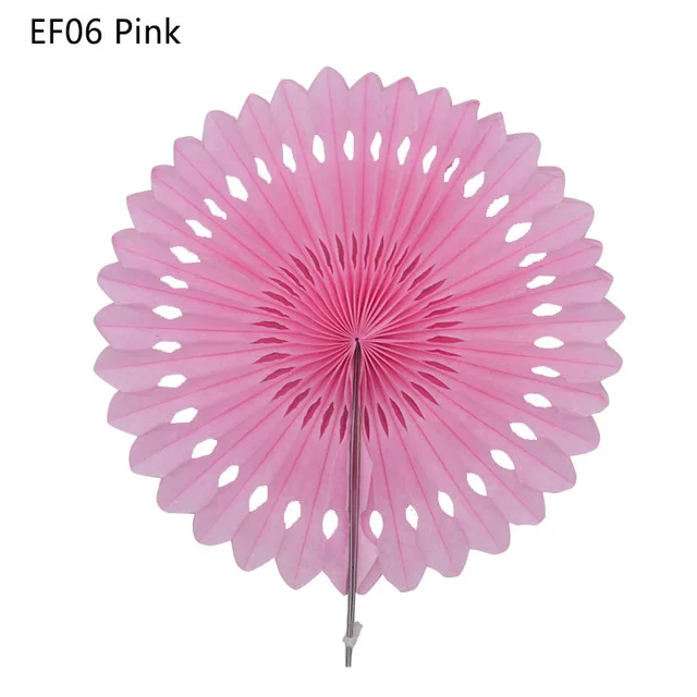 EF06 Pink 5 шт " 20 см папиросная бумага вырезные бумажные веера Pinwheels Висячие цветочные бумажные поделки для душа Свадьба Вечеринка День рождения фестиваль - Цвет: EF06 Pink