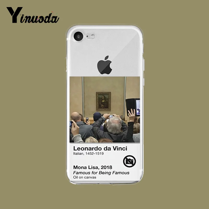 Фото Yinuoda известная картина Mona Lisa art Coque Shell чехол для телефона iPhone 8 7 6 6S Plus X XS MAX 5 5S SE XR 10 11