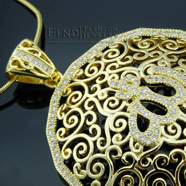 FJH60050575 классический проход 7 Gold Filled Аллах мусульманский Исламская выдалбливают