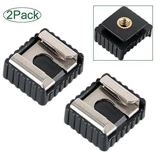 

2 Packs Camera Metal Flash Hot Shoe Mount Adapter Base w/ 1/4" Thread for Studio tripod camera