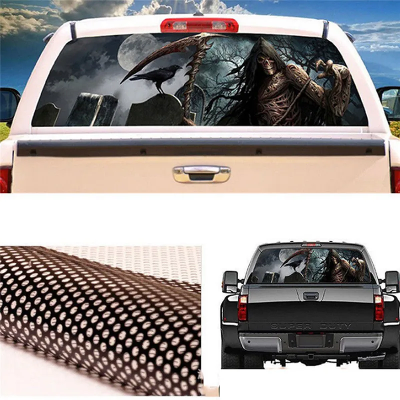 3D смерть Мрачный Жнец лес Защита от солнца на заднее стекло авто Графический