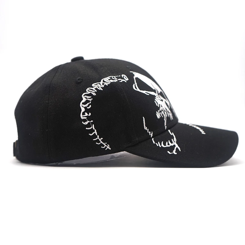 Модная бейсболка, высокое качество, хлопок, snapback, Череп, вышивка, шапки, унисекс, Спортивная, для улицы, для женщин, мужчин, кепка s