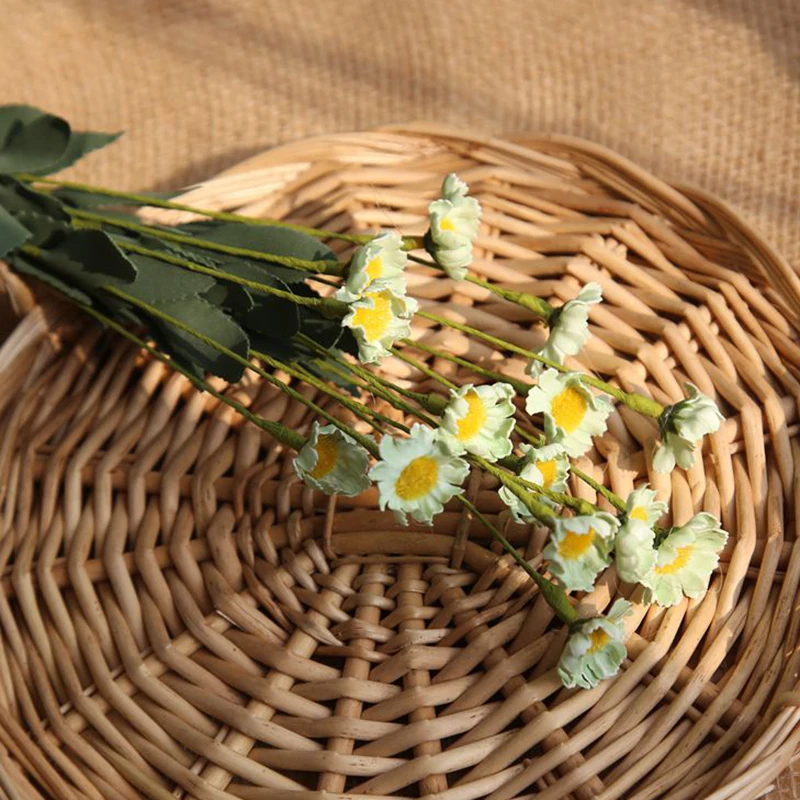 15 головок Искусственные цветы Маргаритка из шелка искусственные DIY Свадебная
