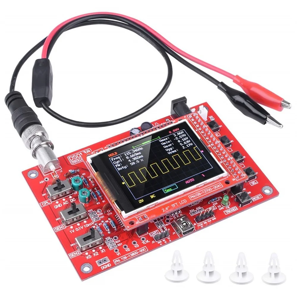 Красный электронный DSO138 2 4 &quotTFT карманный цифровой осциллограф комплект diy части