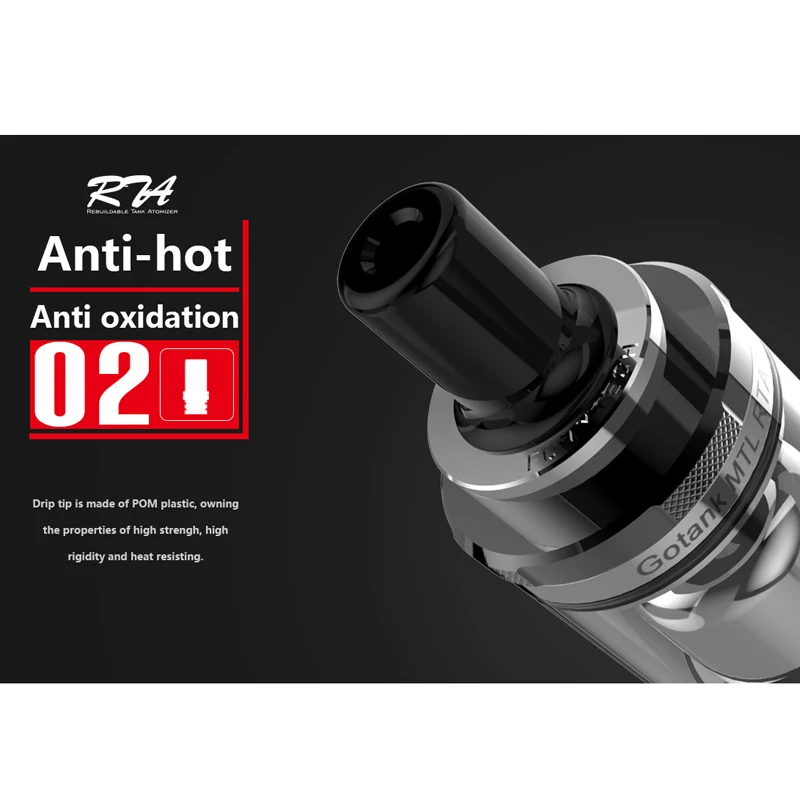 Оригинальный fumytech gotank MTL RTA V2 ввиду танк распылителя 3 мл Ёмкость 22 мм для 510