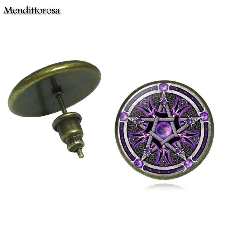 Сатаны в звездочку и символами бижутерия со стеклянными кабошонами с заявление