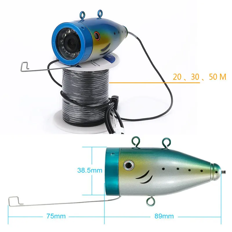 Дешево GAMWATER 7 дюймов HD 1000tvl подводная рыболовная видеокамера комплект светодиодная инфракрасная лампа для видеосъемки 50 м