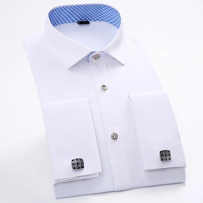 Брендовая мужская одежда рубашки для мужчин s Slim Fit Work Social рубашка однотонная