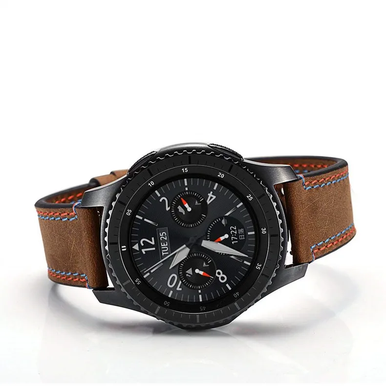 Galaxy Watch 46 мм ремешок для samsung gear S3 Frontier amazfit ремешок Bip натуральная кожа 22 мм ремешок для часов браслет ремешок для часов S 3 46