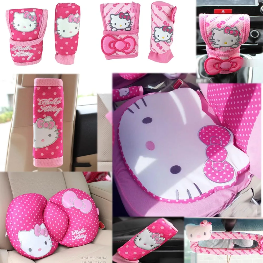 Аксессуары для стайлинга автомобиля в виде розового кота чехлы автомобильного