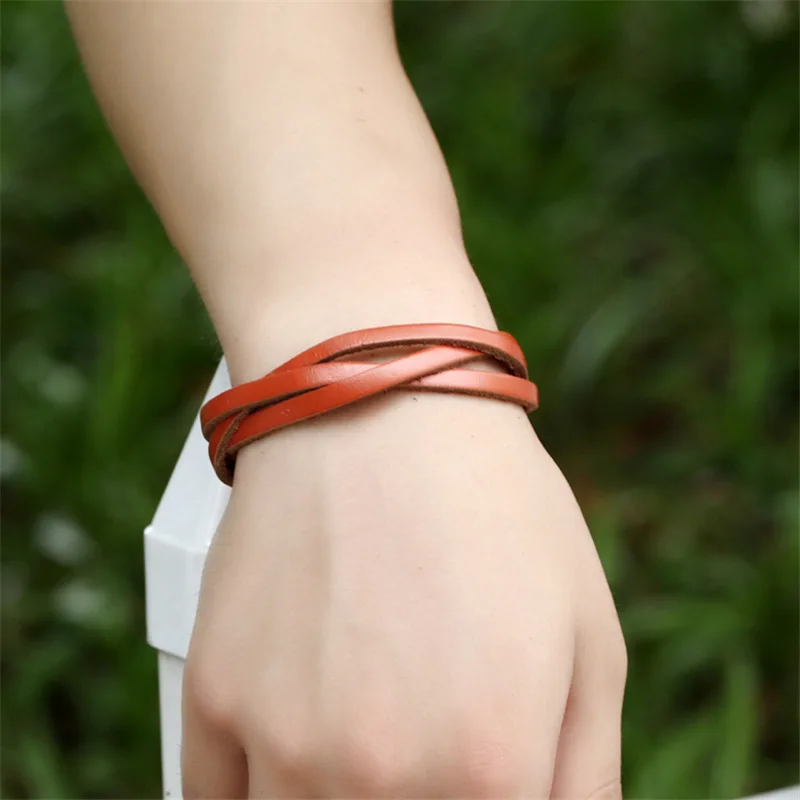 PUN punk braclet браслеты с ручной цепочкой для женщин очаровательный кожаный плетеный