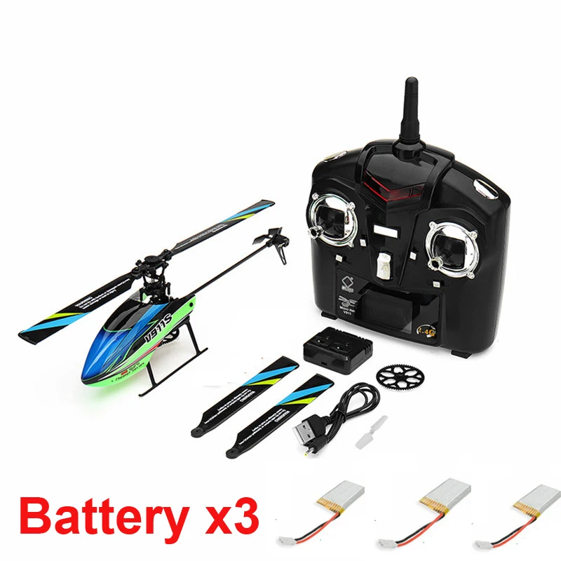 

(with 3 batteries ) New Hot Toy WLtoys V911S 2.4G 4CH 6-Aixs Gyro Flybarless RC Helicopter RTF For Beginner Children's Toy