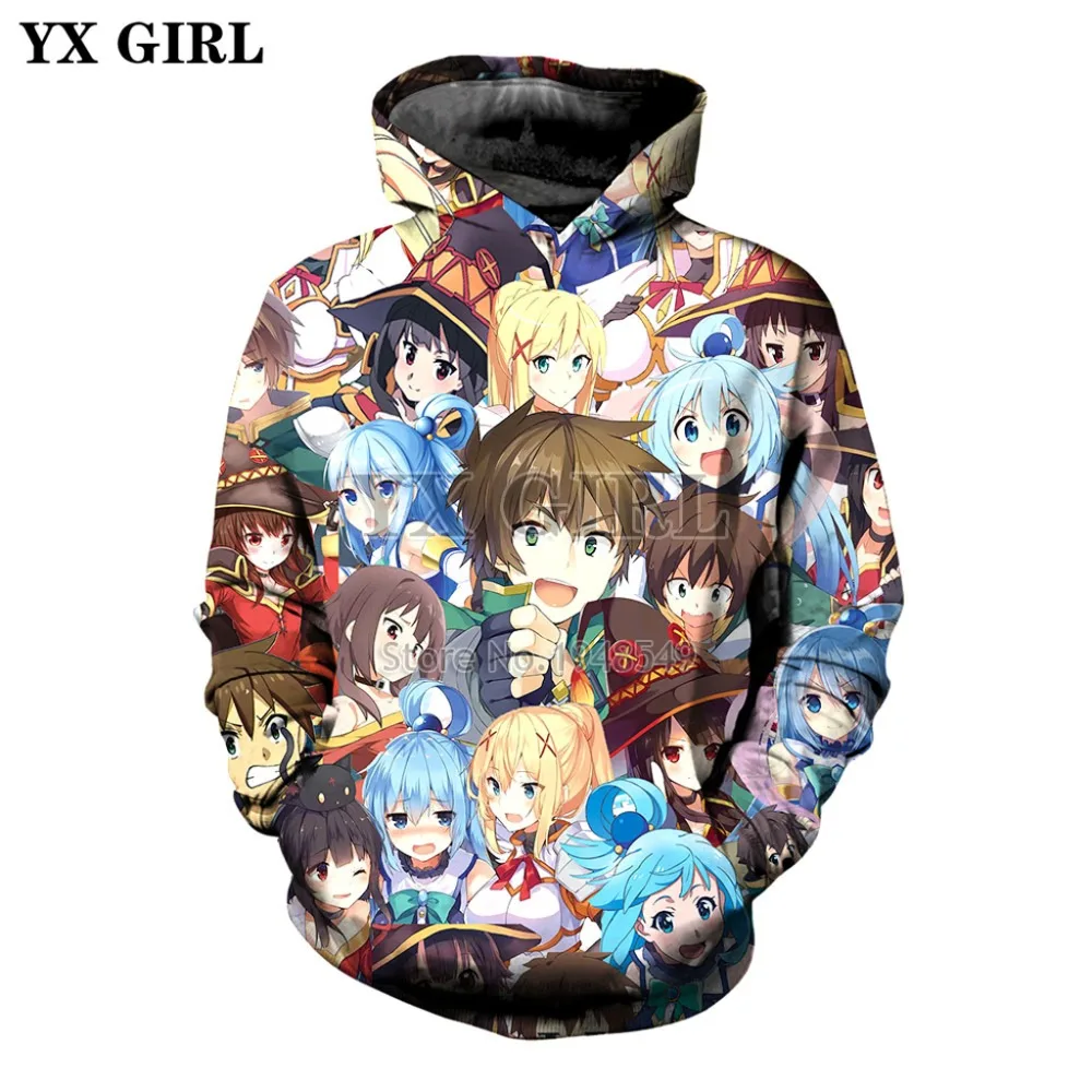 2019 Fashion 3D hoodies Anime Konosuba characters Collage Printed Men Women hoodie streetwear Casual sudadera hombre fashion marvel men hoodies the avengers i am groot 3d printed cute hoodie zip hoodies unisex casual streetwear sudadera hombre