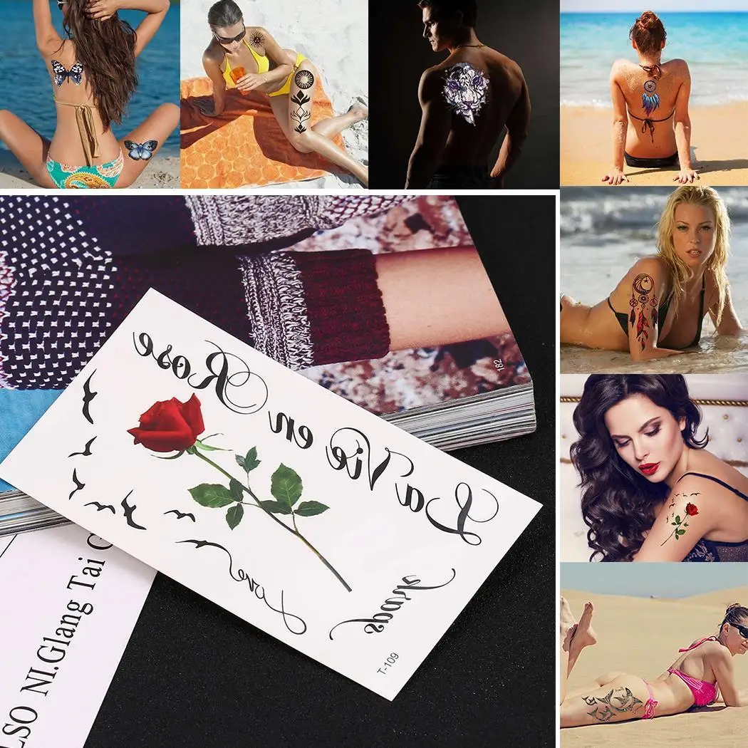 Красочные дизайнерские водонепроницаемые наклейки на татуировку тело бабочка