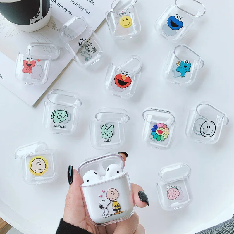 Чехол для airpods мультяшный наушник чехол для AirPods чехол милый беспроводной airpods аксессуары для Airpods прозрачный жесткий чехол для ПК