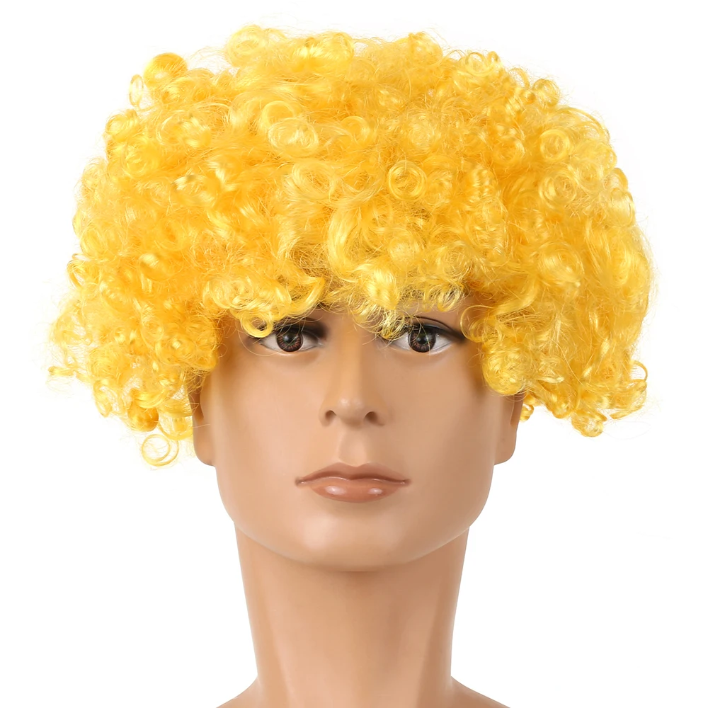 Футбол парик для футбольных болельщиков взрыв кудрявые волосы разных цветов