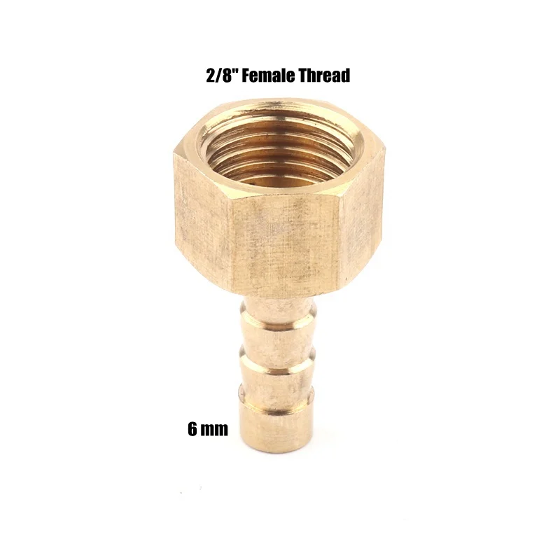 2l8 Female-6mm 2 шт./лот 1/" 2/8" 3/" Женский 4-16 мм Pagods латунные соединители для орошения водяной шланг соединитель для труб газовые мягкие трубки медные соединения - Цвет: 2l8 Female-6mm
