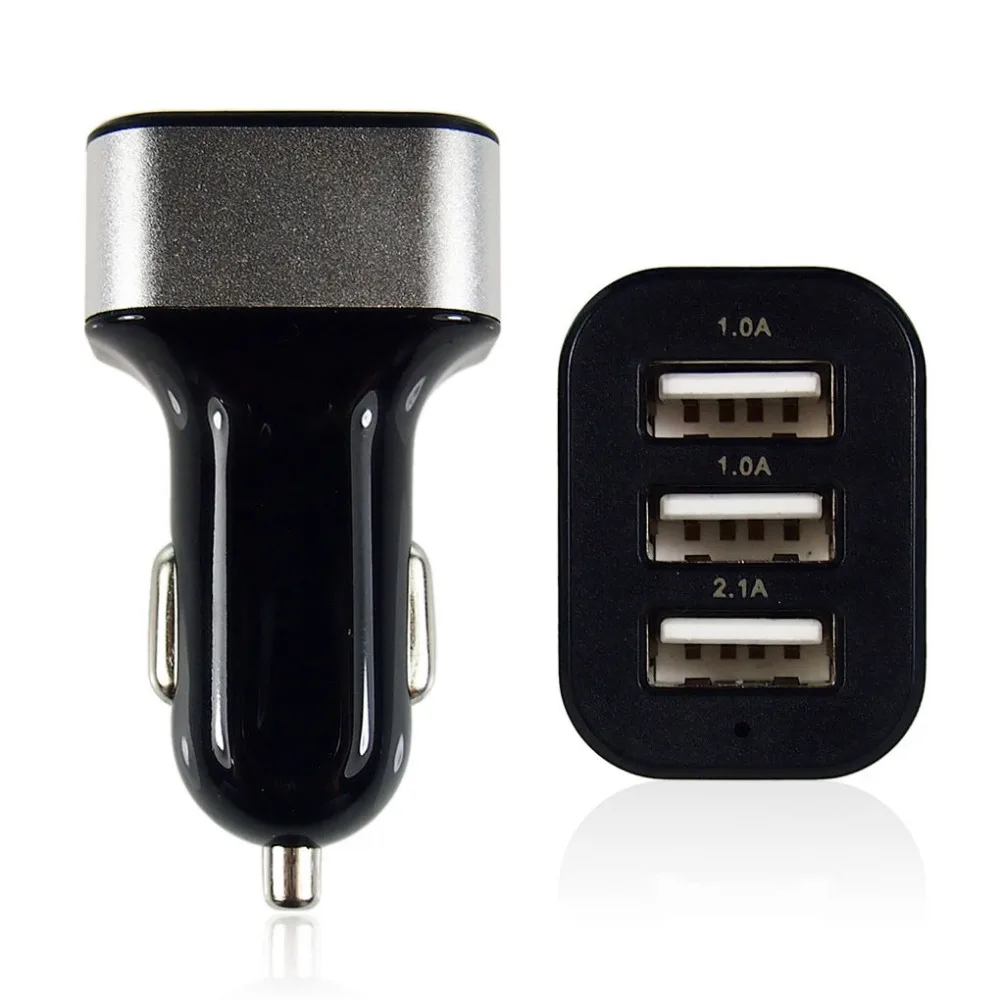 100 шт./лот 3 порта Usb Автомобильное зарядное устройство Ac Автомобильный адаптер