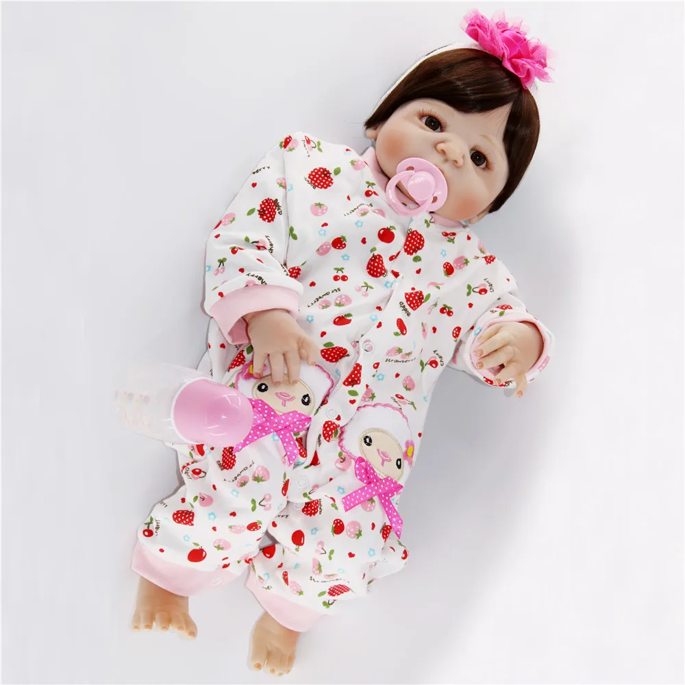 Белый bebe reborn girl 57 см силиконовая кукла Reborn Baby игрушка для новорожденной маленькой принцессы Детская bonecas