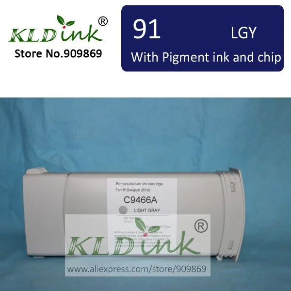 Совместимый HP91 C9466A светло серый пигментный картридж для Designjet Z6100|ink cartridge|compatible ink