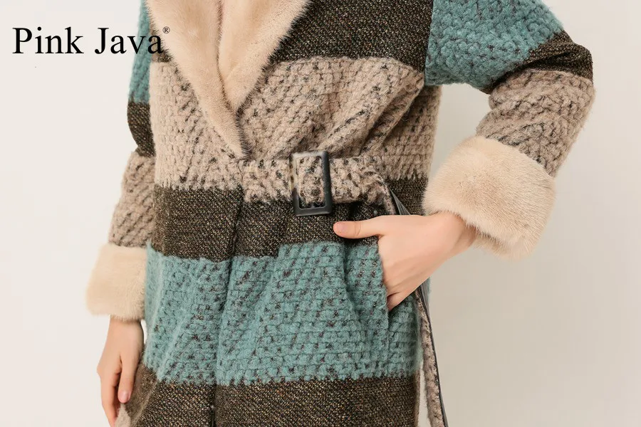 Розовое JAVA QC1850 Новое поступление бесплатная доставка настоящая овечья шерсть