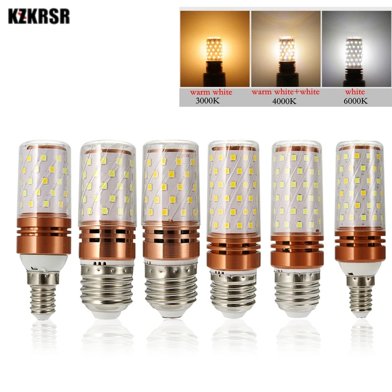 E27 светодиодная лампа E14 Светодиодная истинная мощность 12 Вт 16 SMD2835 220 В кукурузная