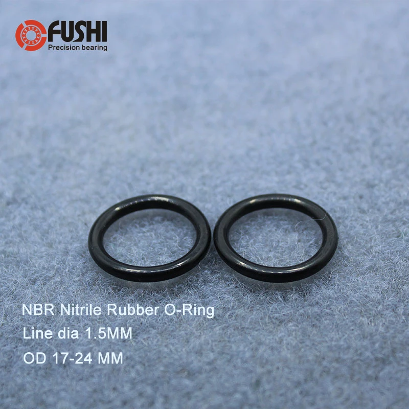 

Уплотнительное кольцо CS1.5mm NBR, резиновое уплотнительное кольцо OD 17/18/19/20/21/22/23/24*1,5 мм, 100 шт., уплотнительное Нитриловое уплотнение, толщина 1,5 м...