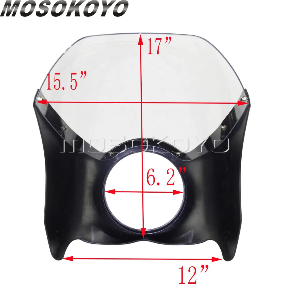 Фара для мотоцикла Cafe Racer 5 75 дюйма глянцевый черный корпус АБС пластик 3/4 передняя