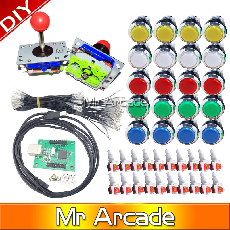 Набор для творчества аркадных игр 2 игроков ПК PS/3 в 1 Светодиодный интерфейс с