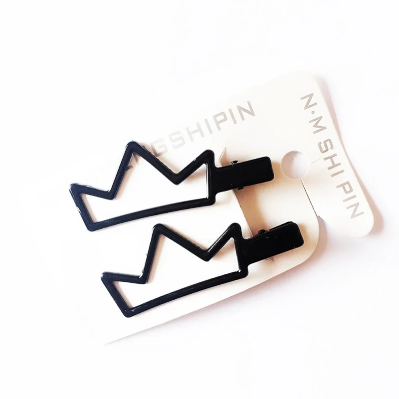 crown all black Милые для маленьких девочек кролик Корона Дизайн Мультфильм шпилька принцесса заколки для волос аксессуары - Цвет: crown all black