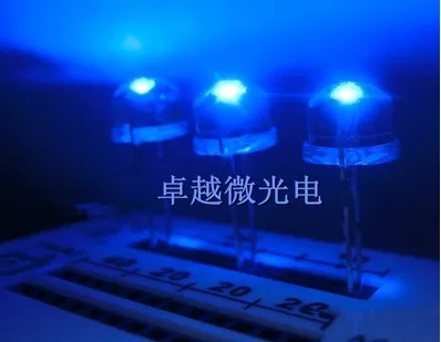 8 мм синяя соломенная шляпа светящаяся светодиодная ультраяркая лампа с