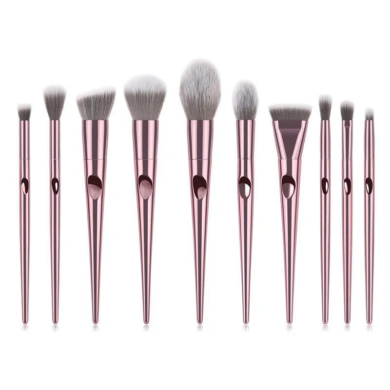 10Pcs Rose Gold Sinso 10 шт., набор кистей для макияжа, косметическая основа, пудра, румяна, тени для век, Кисть для макияжа, набор инструментов, Maquiagem - Handle Color: 10Pcs Rose Gold