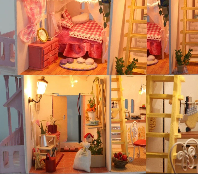 Мебель DIY кукольный домик Wodden Miniatura кукольные домики мебельный Набор пазл сборный