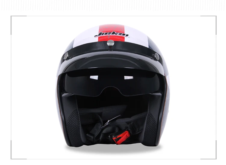 Мотоцикл Jiekai шлем 3/4 с открытым лицом Винтаж Casco Moto Jet Scooter Bike шлем ретро DOT утвержден шлем Motociclismo