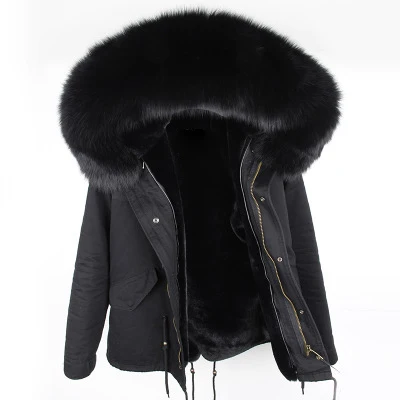 Бренд OFTBUY, парка, новинка, зимняя куртка, женские парки, пальто из натурального меха, Воротник из натурального Лисьего меха, теплый толстый искусственный мех внутри, большой мех - Цвет: 3