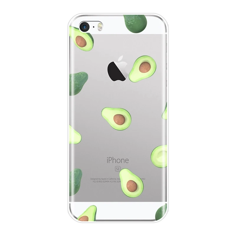 No.1 Мягкий силиконовый чехол для телефона из ТПУ для iPhone 4, 4S, 5, 5C, 5S, SE, сосна, яблоко, авокадо, банан, фрукты, лимон, задняя крышка для apple iPhone 4, 5 S - Цвет: No.1