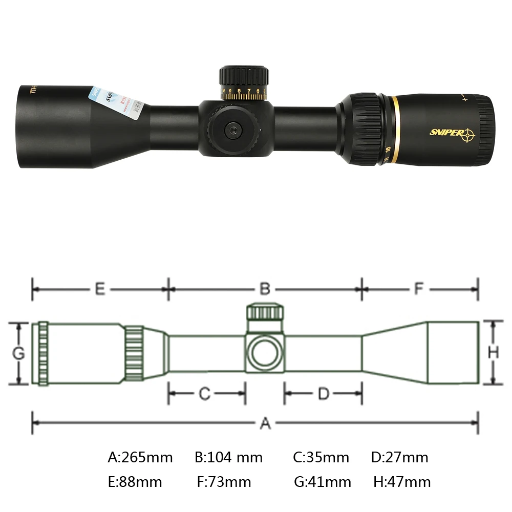 Снайперская винтовка VT 4 16X40 MFPSA прицел для охотничьей винтовки со стеклянной