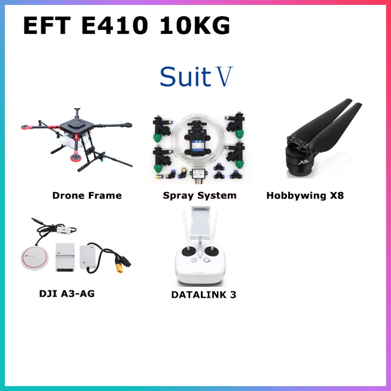 EFT 4 оси 10кг/10L распылительная система складной Квадрокоптер распылитель