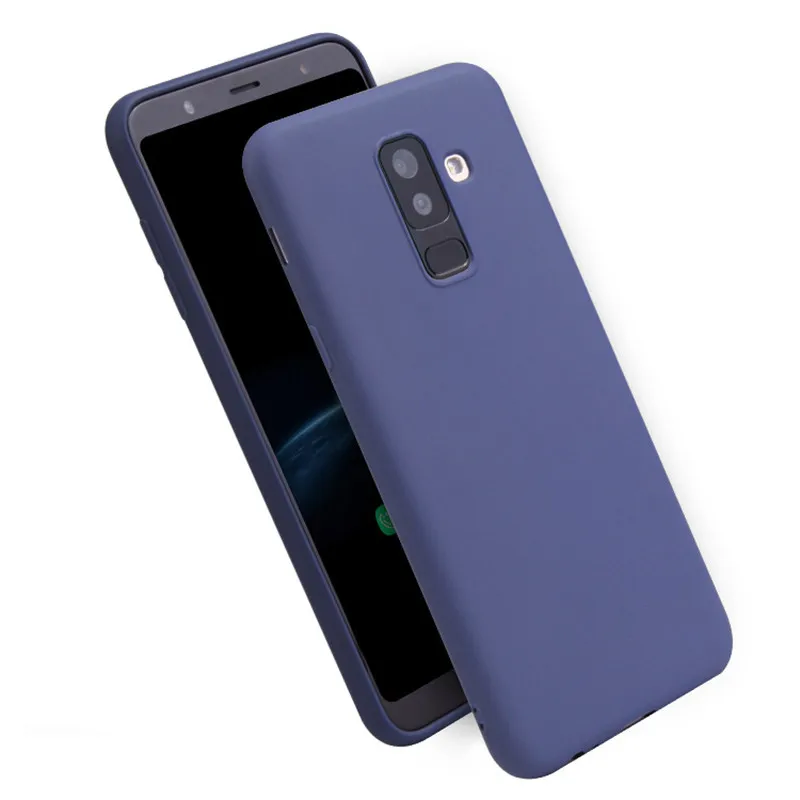 Blue Конфеты Макаруны Цвет чехол для samsung Galaxy A30 A50 A3 A5 A7 J3 J4 J5 J6 J7 плюс A8 A6 A7 S10 плюс мягкая обложка - Цвет: Blue